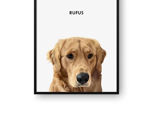 Custom pet portrait finished product and selling point module