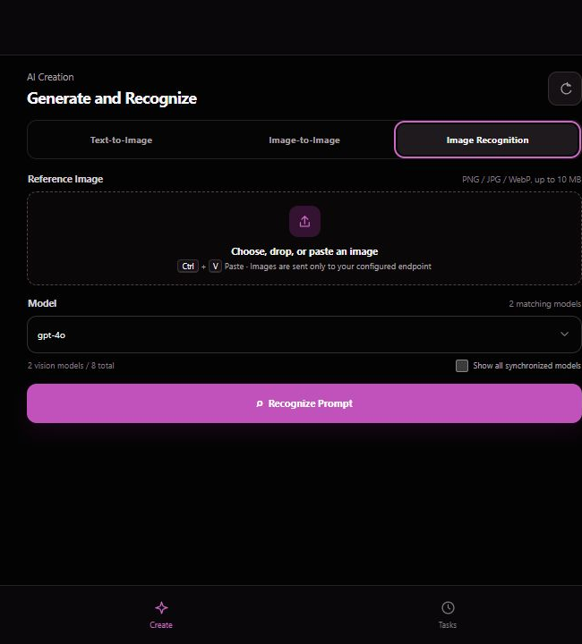 Linghui AI automatic image prompt recognition screen