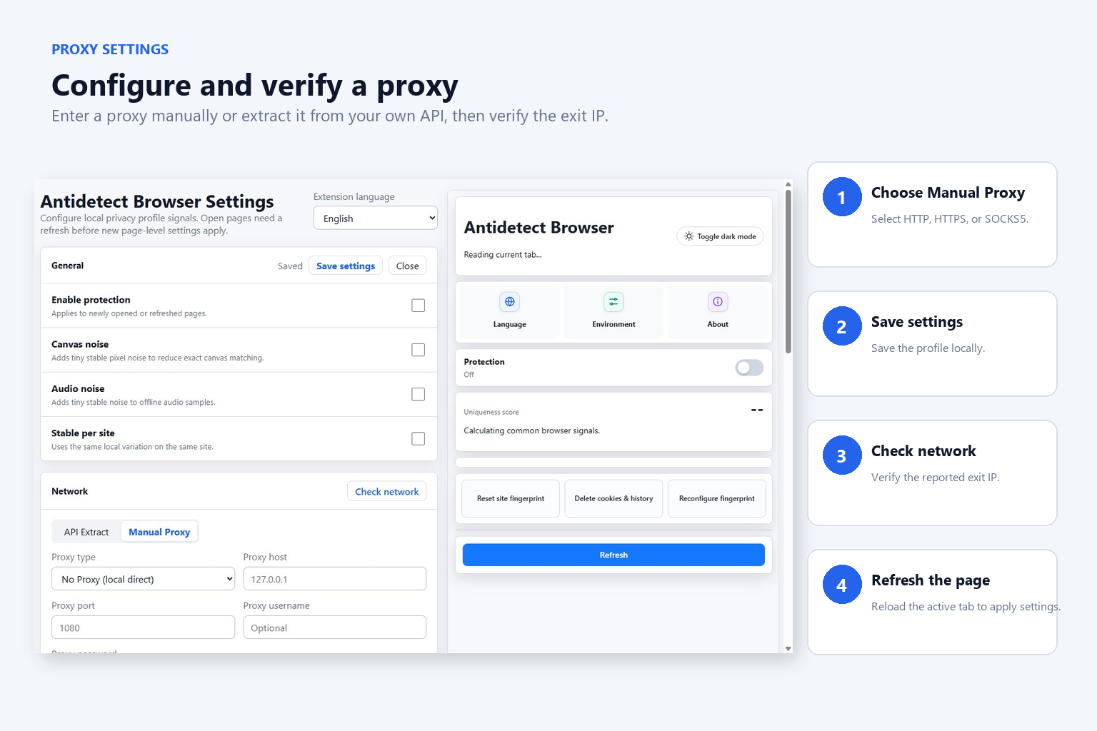 Fingerprint browser extension proxy configuration steps